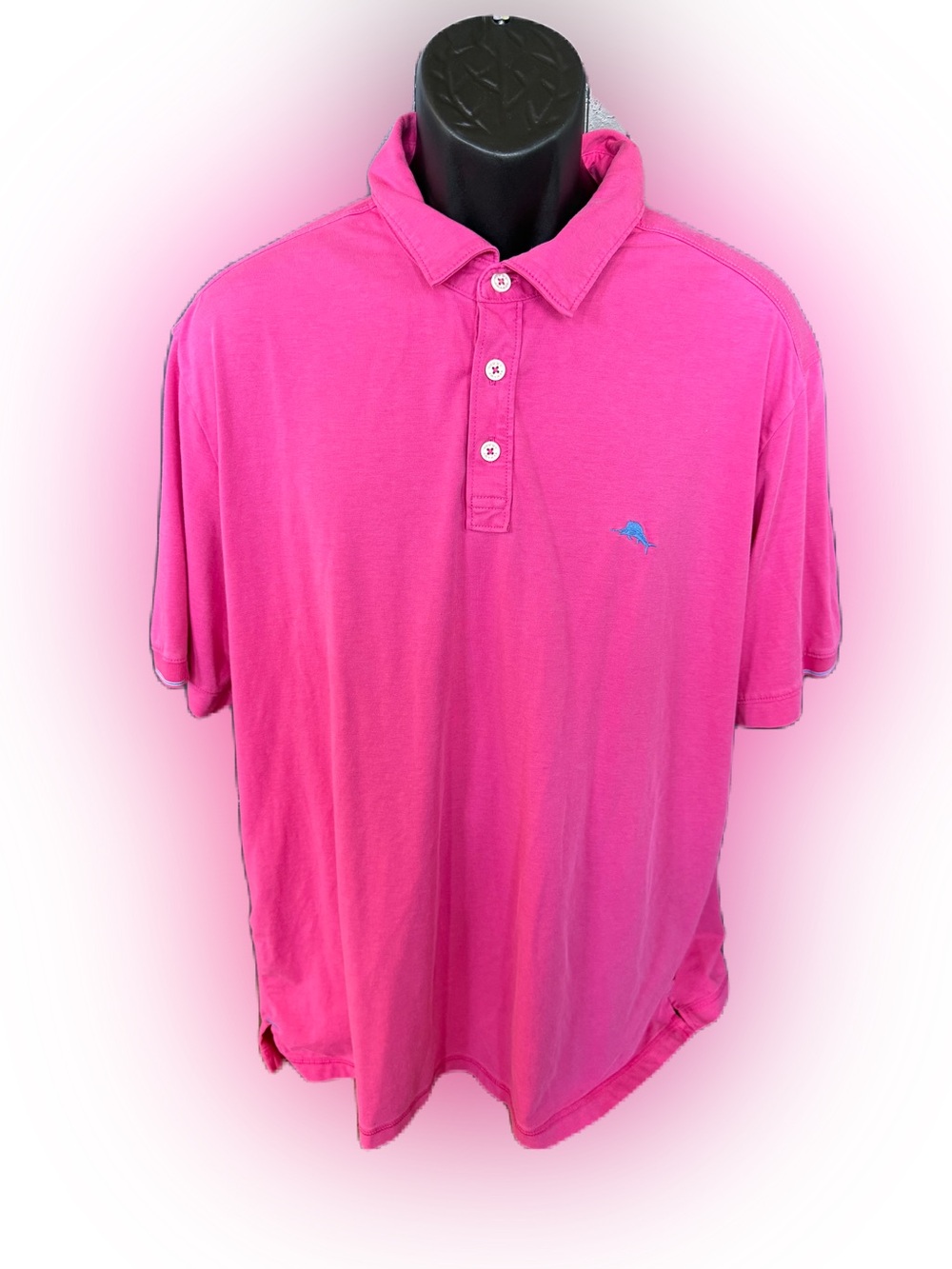 Tommy Bahama Island Zone Men’s Bright Pink Polo Shirt Short sleeve  size XL